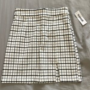 Garage XS Plaid Skirt with a Slit